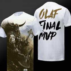 league of legend LOL Olaf T-shirt Men White Tee Shirt